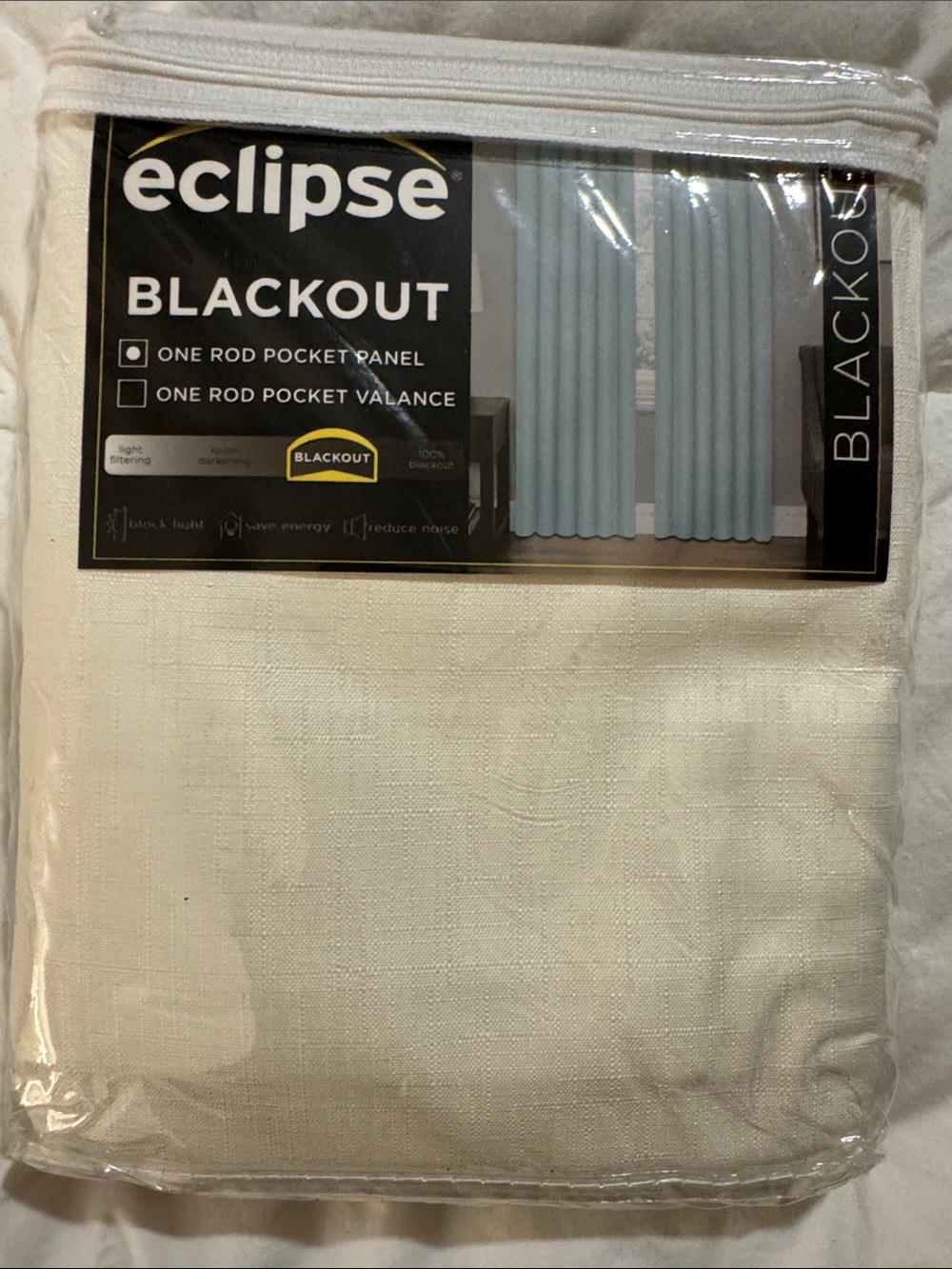 Eclipse Blackout One Rod Pocket Panel - Ivory/Cream